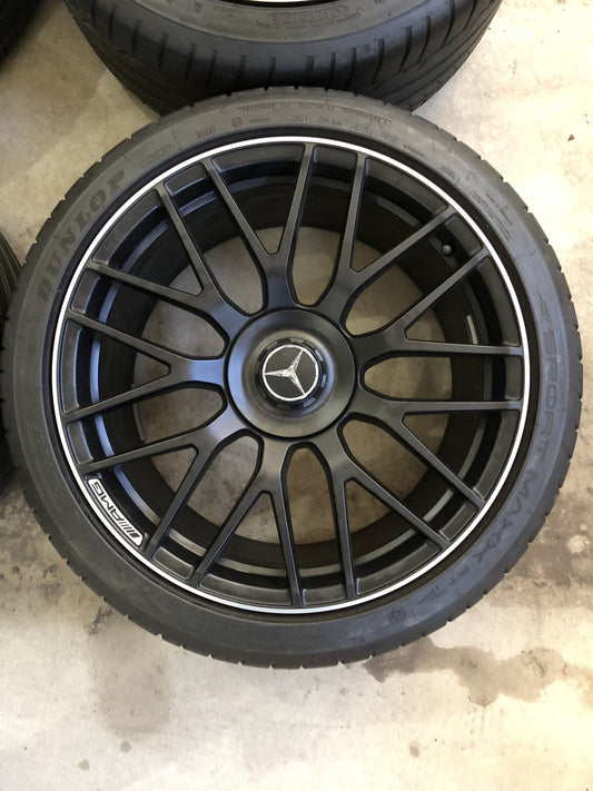 OEM 19” Mercedes-Benz C63 AMG Wheels & Tires – Matte Black