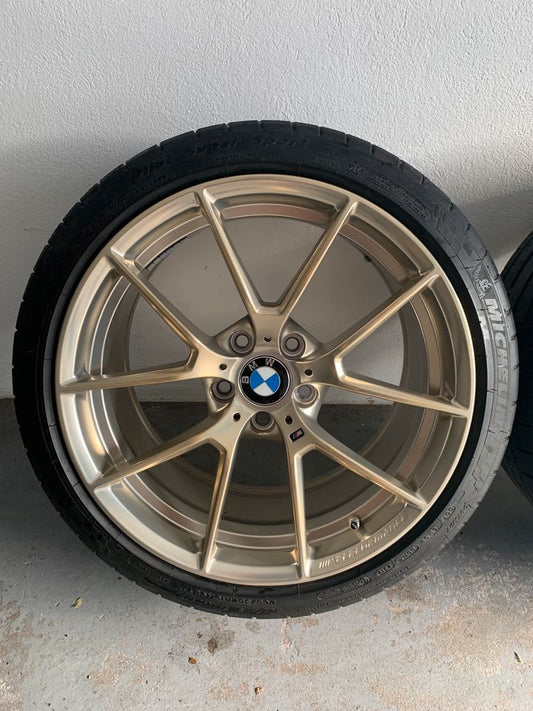 OEM BMW 763M Frozen Gold Wheel and Tire Set
